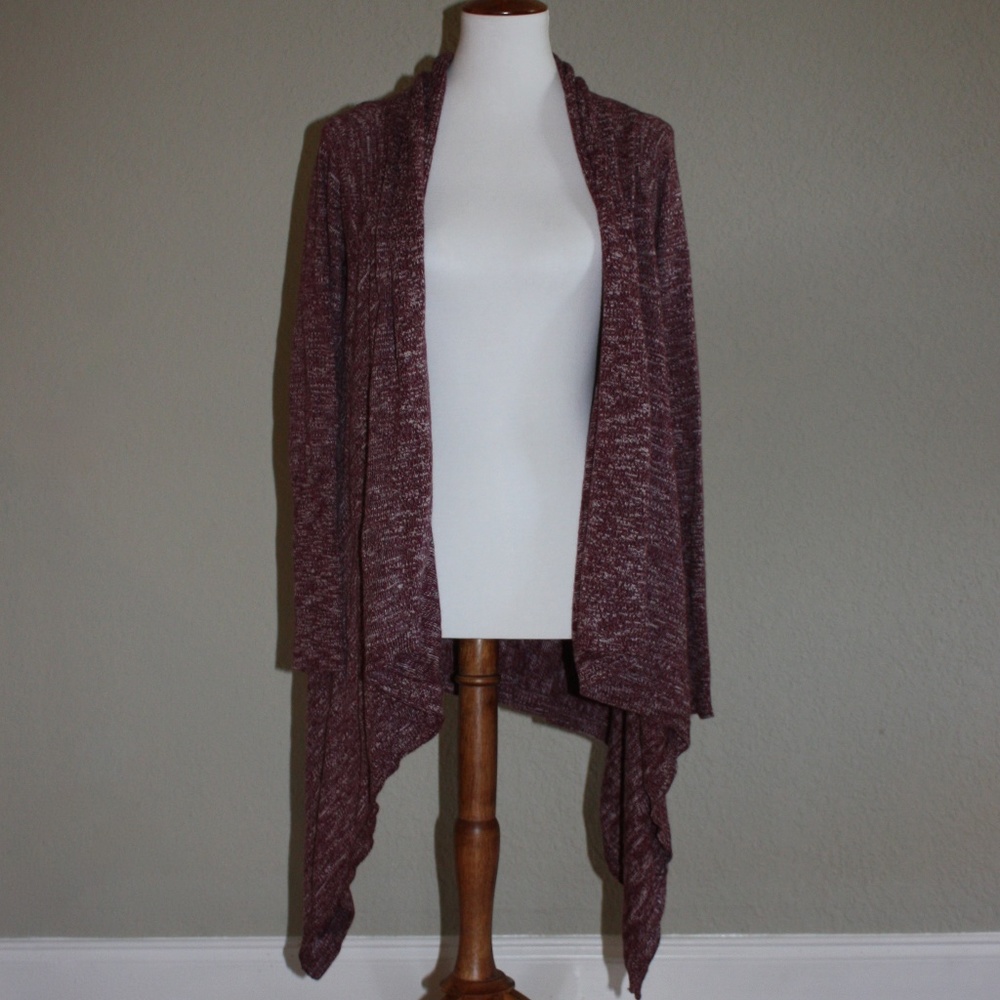 NEW Lucky Brand Burgundy Asymmetrical Cardigan